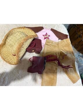 American Girl Doll Horse Lovers Outfit Cowboy Riding Hat Boots Set 2006 A979